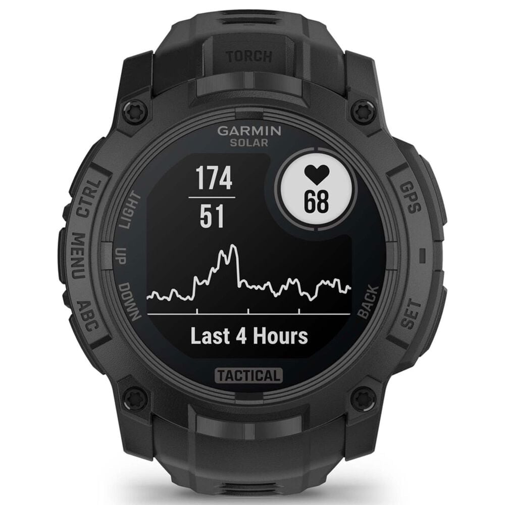Garmin Instinct 3 Tactical Edition Solar Smartwatch 50mm Case with Silicone Sport Band in Black, , large