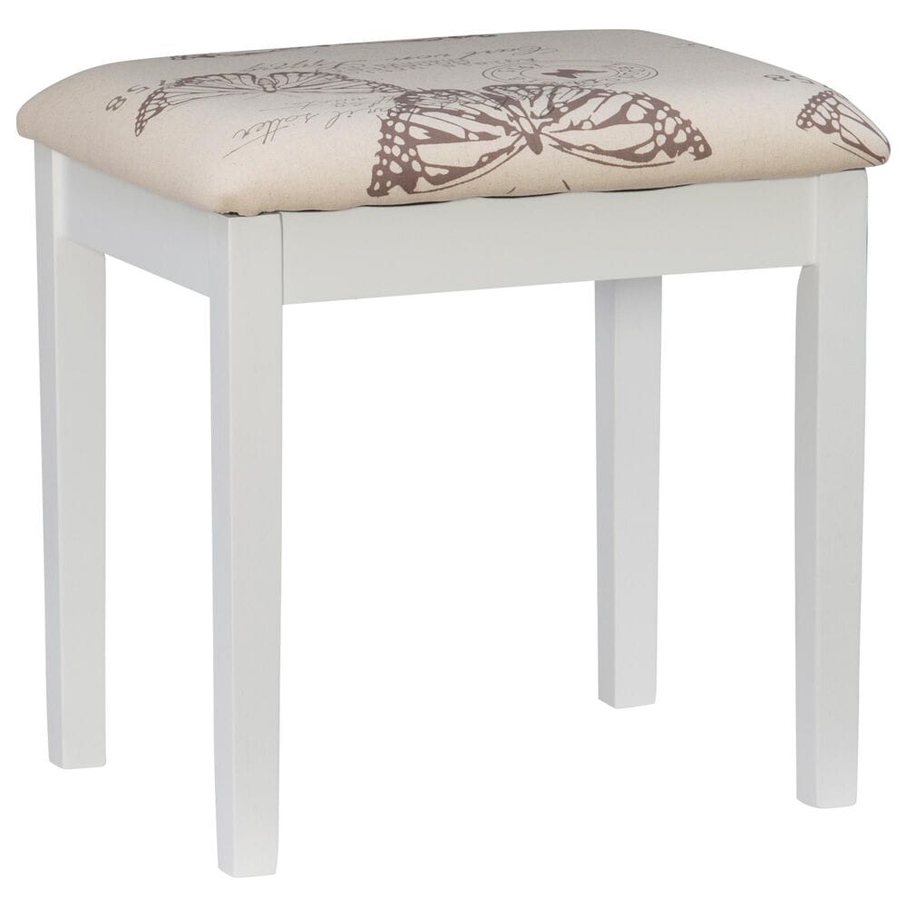 Linon Home Decor Virginia Vanity with Stool in White, , large