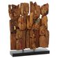 Maple and Jade Abstract Sculpture in Natural Brown, , large