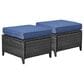 Sunwell Garden Carolina Patio Ottoman in Navy (Set of 2), , large