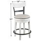 Ashley Valebeck Swivel Counter Height Stool in White and Black, , large