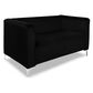 Titanic Furniture Austin Stationary Loveseat in Black Velvet, , large
