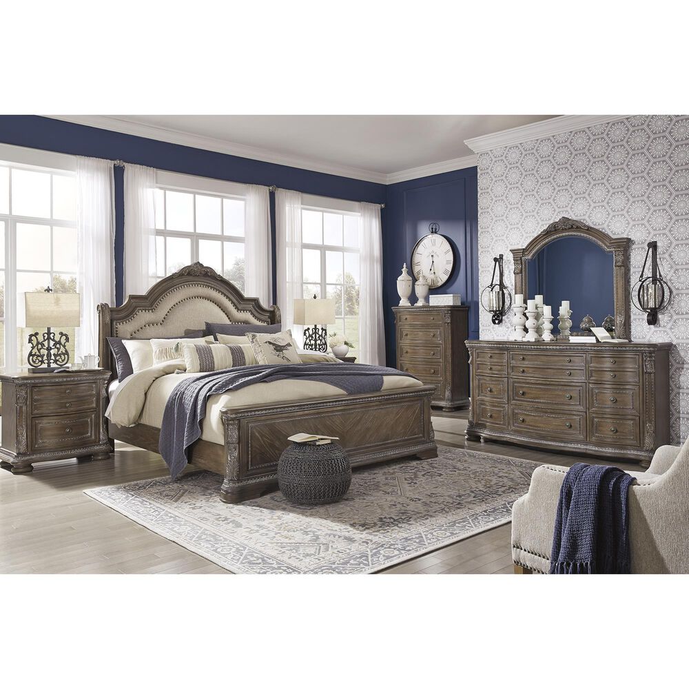 Signature Design by Ashley Charmond 4 Piece Queen Bedroom Set in Dark Brown, , large