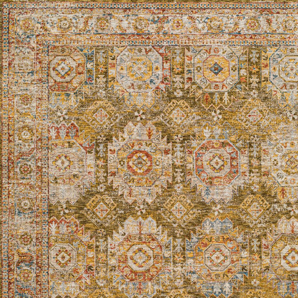 Surya Mona Lisa 2&#39;7&quot; x 10&#39; Mustard, Tan, Olive, Brick Red, Sage, Dark Blue and Burgundy Runner, , large