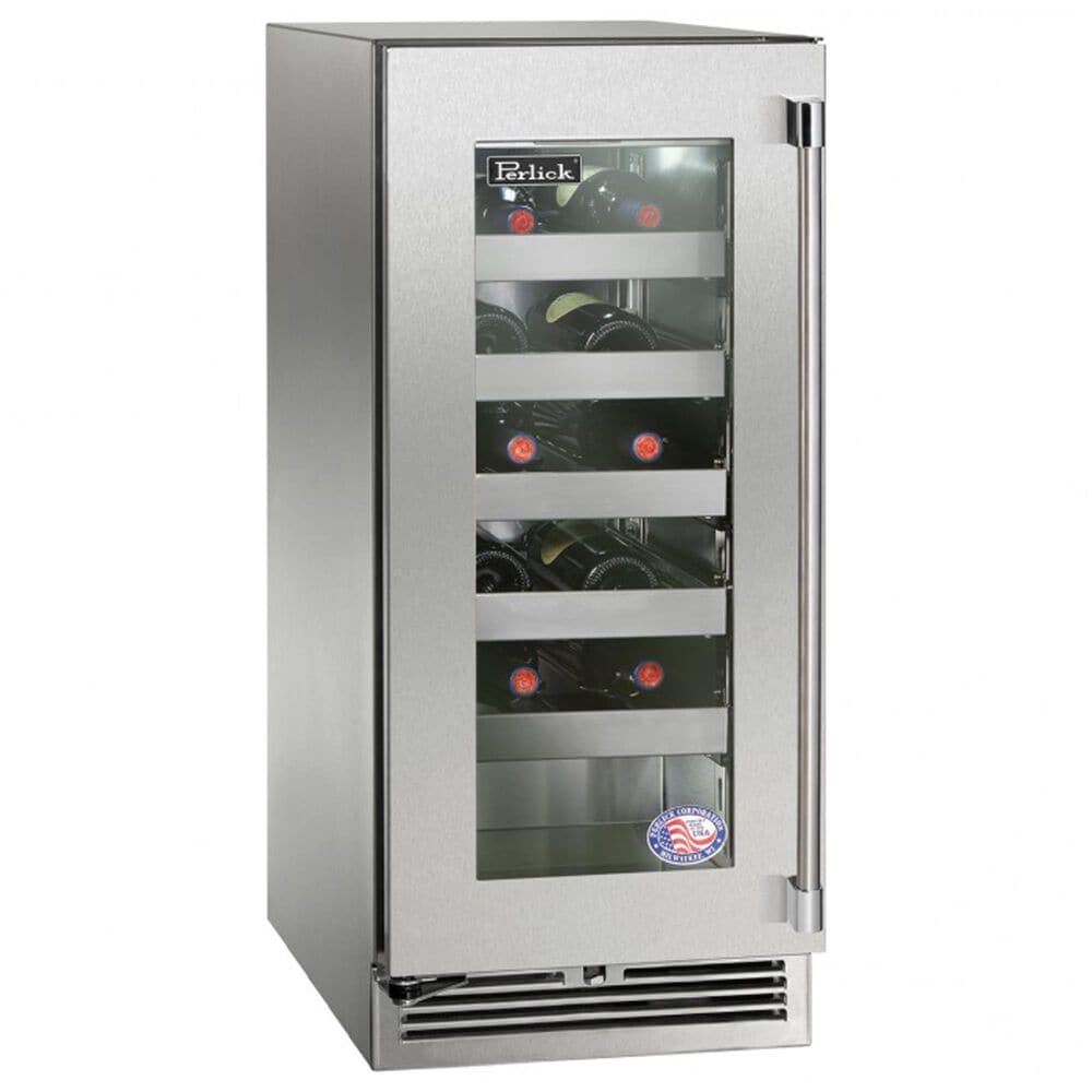 Perlick Signature Outdoor Series 2.8 Cu. Ft. Wine Reserve with Right Hinge and Glass Door in Stainless Steel, , large