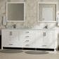 Lexora Home Jacques 80" Double Bathroom Vanity in White with 2 cm White Carrara Marble Top and Rectangular Sinks, , large
