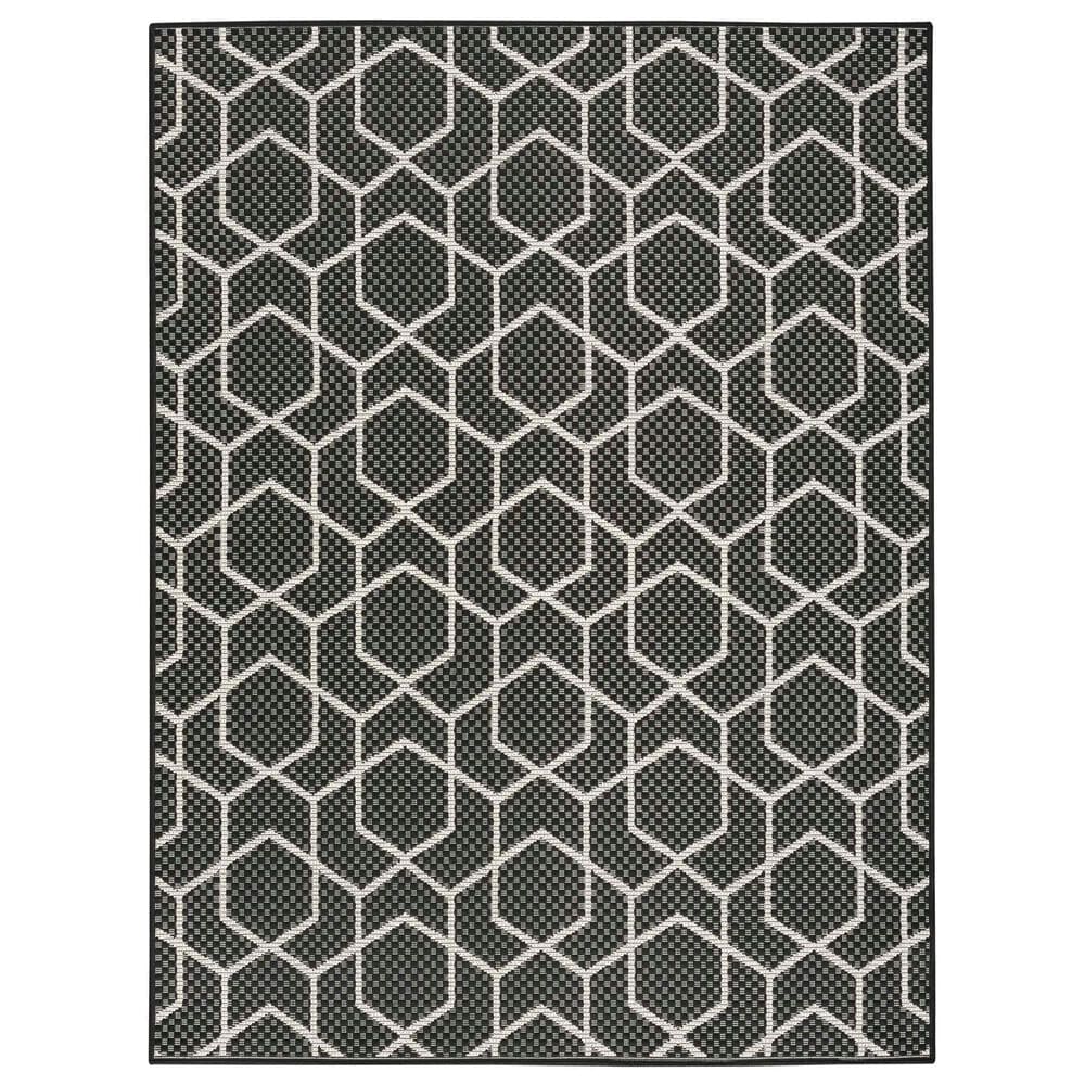 Nourison Horizon HOZ01 Black 9&#39; x 12&#39; Indoor/Outdoor Area Rug, , large