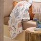 Lambs & Ivy Dino-Might Baby Blanket in White, Gray and Blue, , large