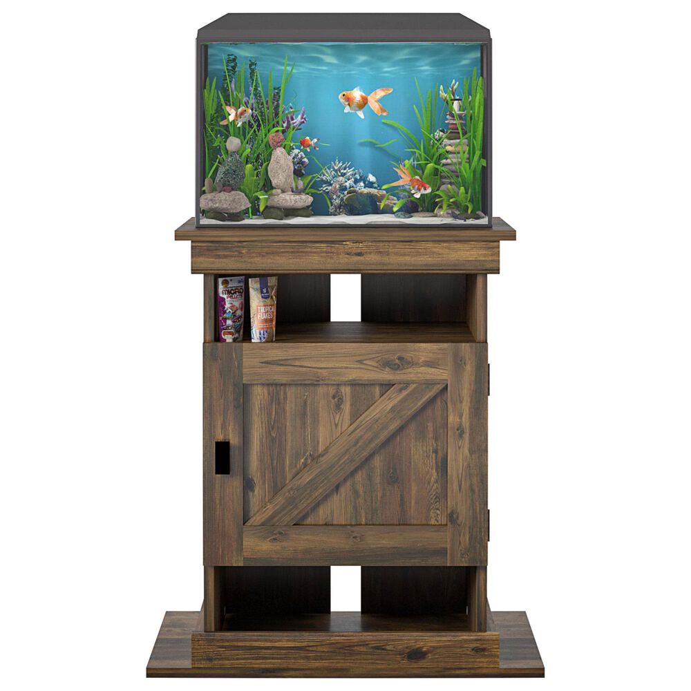 DHP Flipper Farmington Aquarium Stand in Rustic Weathered Brown, , large