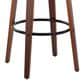 LumiSource Grotto 30" Swivel Barstool with Cream Faux Leather Upholstery in Walnut and Black (Set of 2), , large