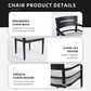Hearth and Haven Patio Dining Chair with Cast Silver Cushion in Ember Black (Set of 4), , large