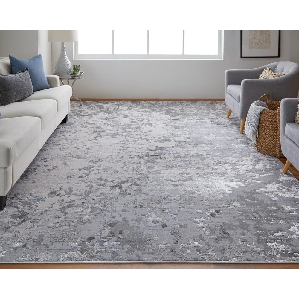 Feizy Micah 6&#39;7&quot; x 9&#39;6&quot; Silver and Gray Area Rug, , large