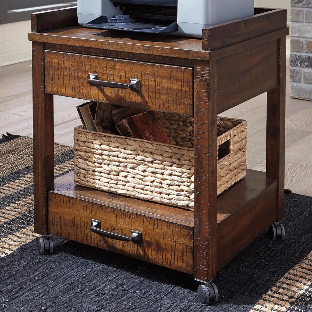 Signature Design by Ashley Baldridge Printer Stand in Rustic Brown, , large