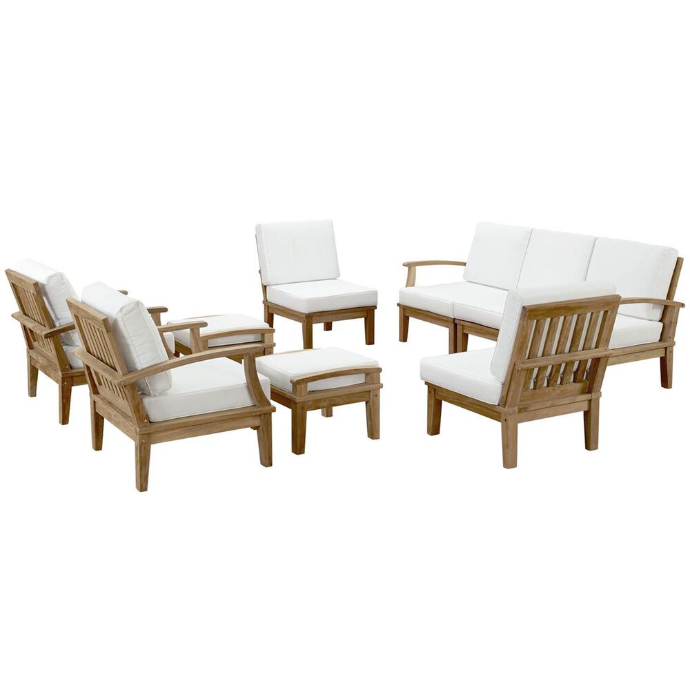 Modway Marina 9-Piece Conversation Set in White, , large