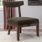 Linon Home Decor Ballard Side Chair with Green Cushion in Warm Maple Truffle, , large