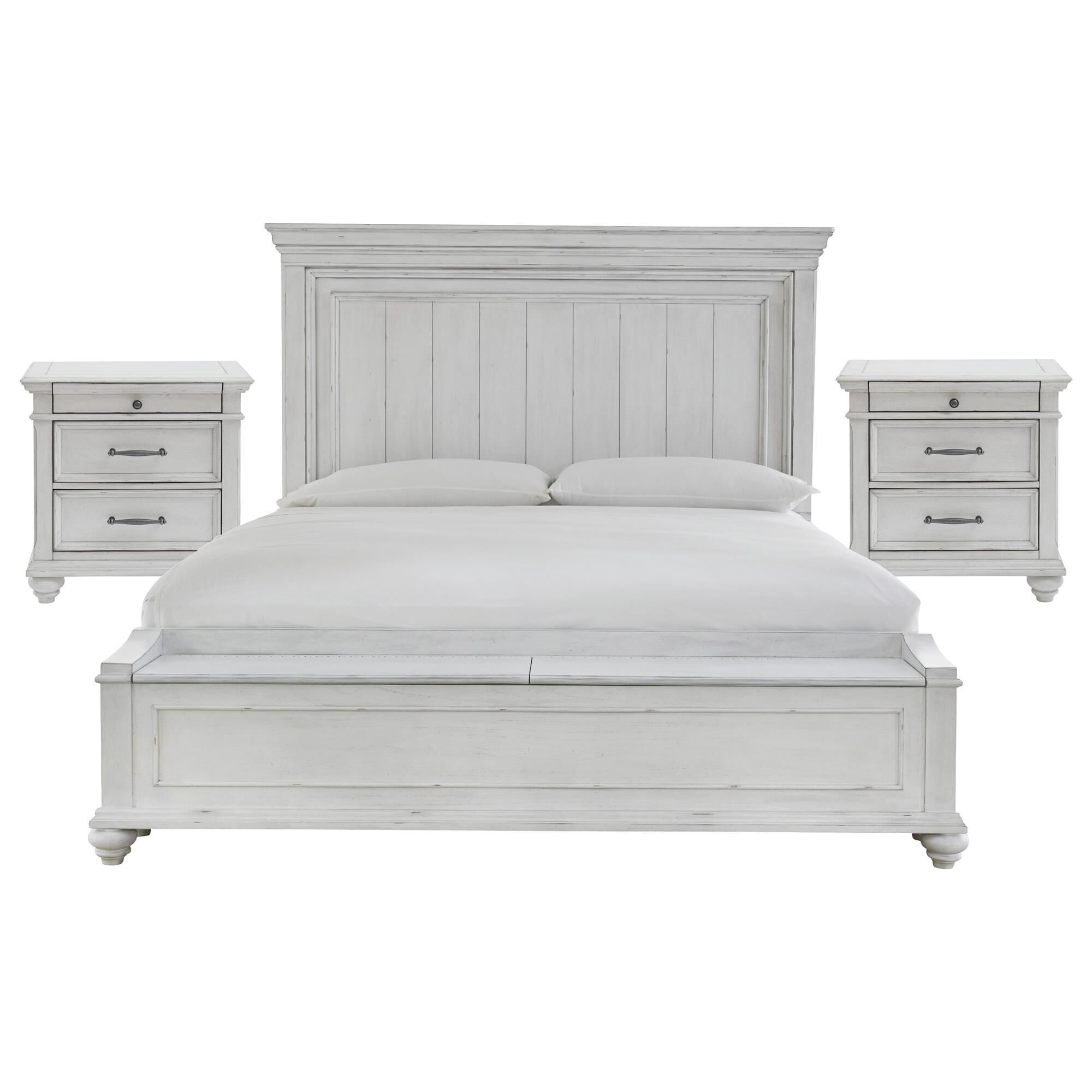 King bed with bench seat on sale