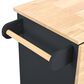 HOMLUX Kitchen Island with Power Outlet and Drop Leaf in Black, , large