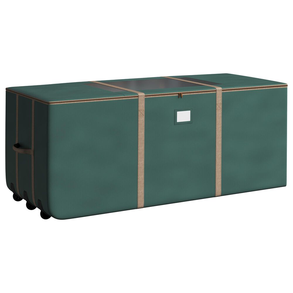 Timberlake 9&#39; Rolling Christmas Tree Storage Bag with Wheels in Green and Gold, , large