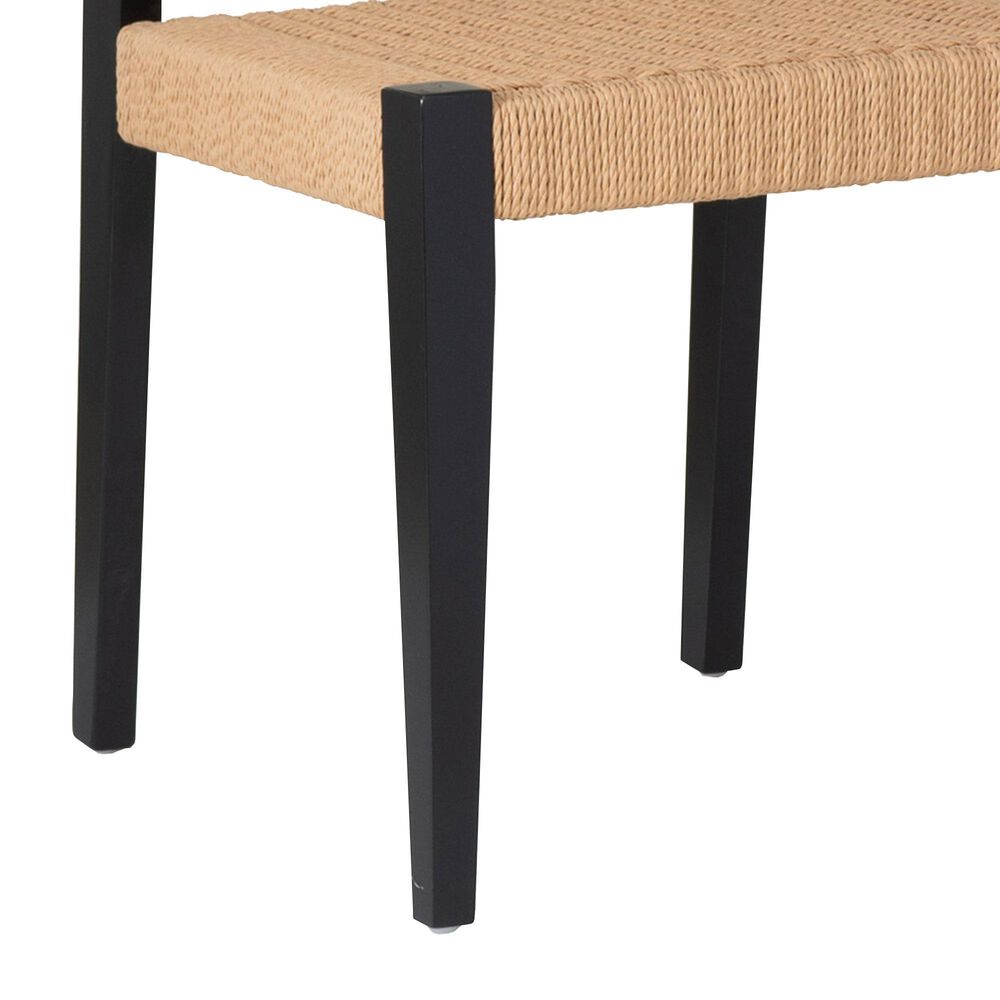 Linon Home Decor Cadence Side Chair with Woven Rope Seat in Black, , large