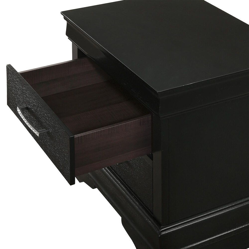 Crown Mark Amalia 2-Drawer Nightstand in Black, , large