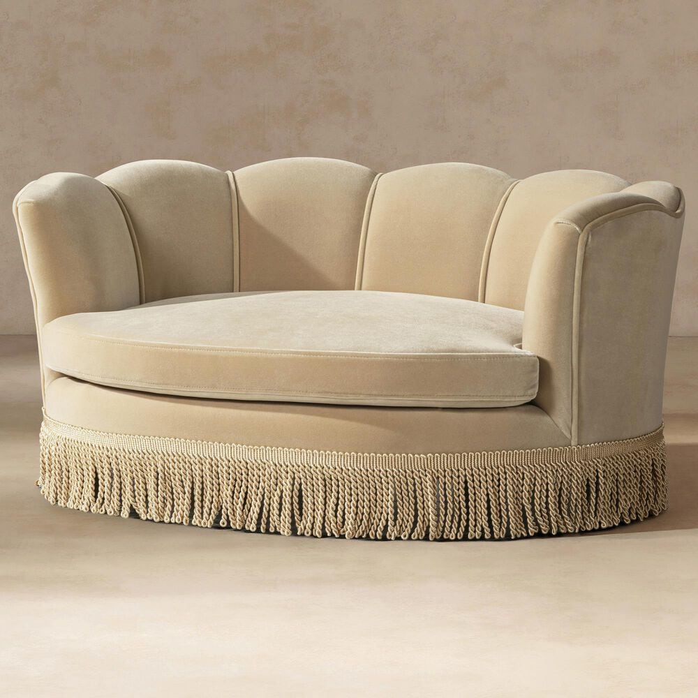 Jennifer Taylor Home Clara 34.5" Scalloped Pet Sofa Bed in Fawn Brown, , large