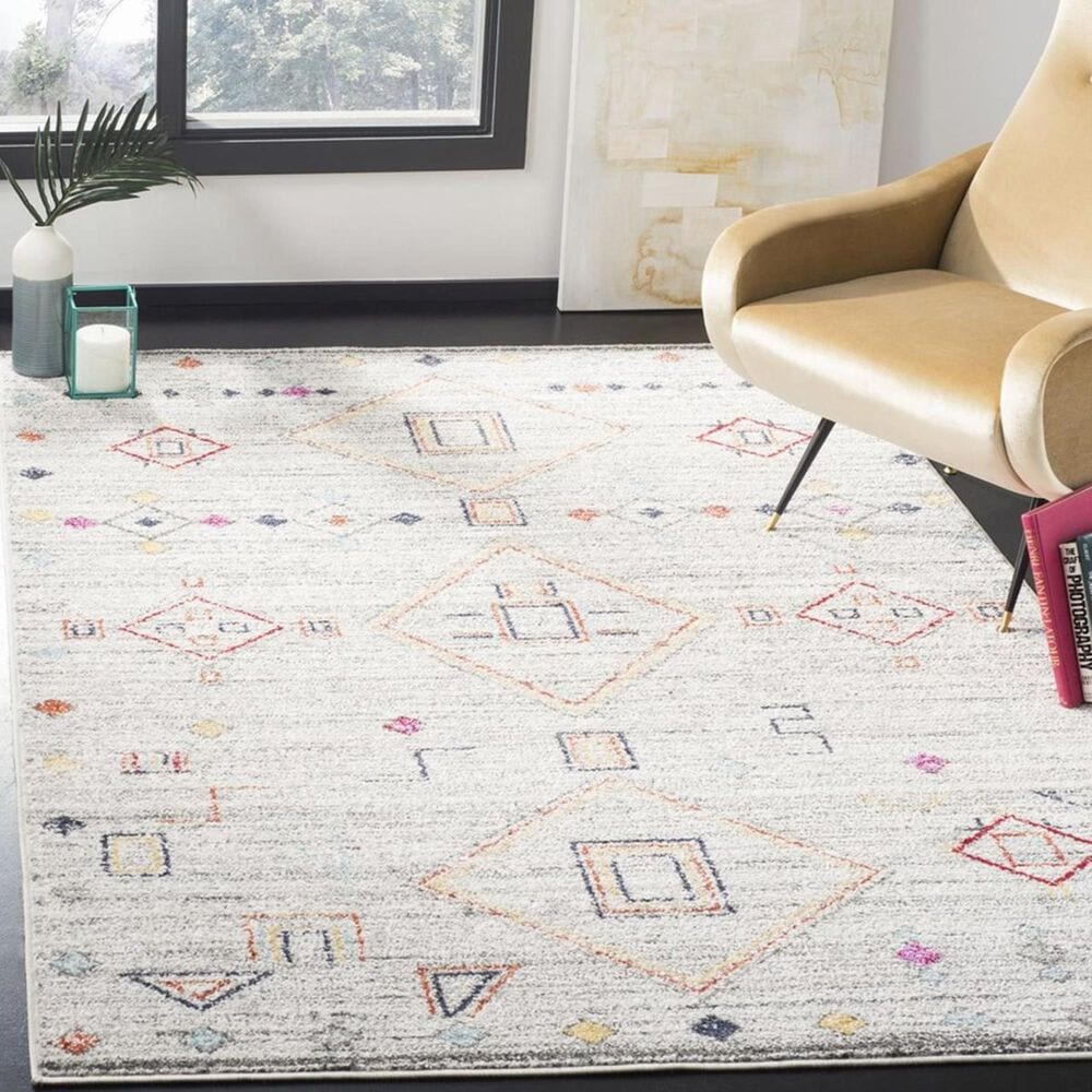Safavieh Adirondack ADR208F 4&#39; x 6&#39; Light Grey and Red Area Rug, , large