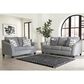 Ashley Mathonia Stationary Sofa and Loveseat Set in Smoke, , large