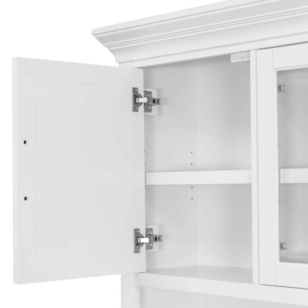 Wycliff Bay Abby Credenza Desk with Hutch in White, , large