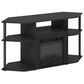HOMLUX 47" Corner TV Stand with Electric Fireplace in Americano and Black, , large