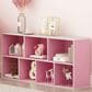HOMLUX 7-Cube Reversible Open Shelf Storage Bookshelf in White and Pink, , large