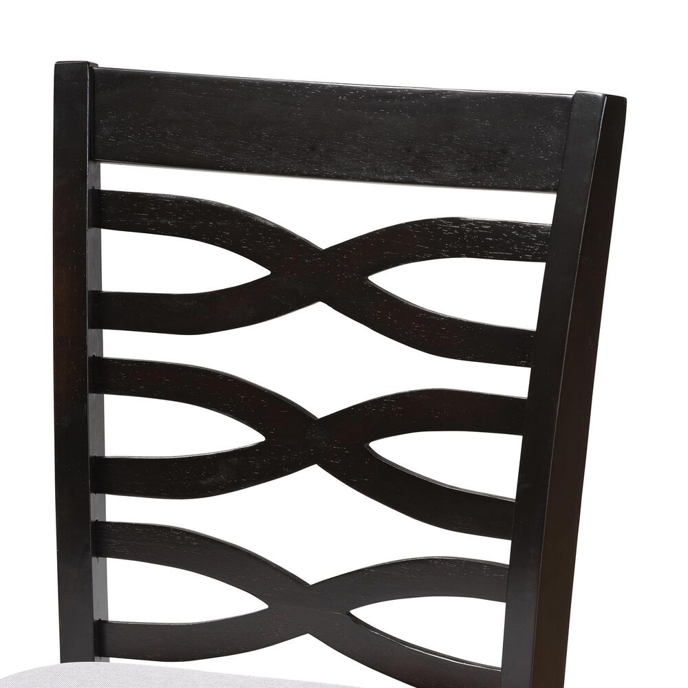 Baxton Studio Lanier Counter Height Pub Chair with Grey Cushion in Espresso Brown (Set of 2), , large
