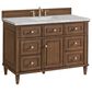 James Martin Vanities Lorelai 48" Single Bathroom Vanity in Mid-Century Walnut with 3 cm Eternal Jasmine Pearl Silestone Top, Rectangular Sink and FreePower Wireless Charger, , large