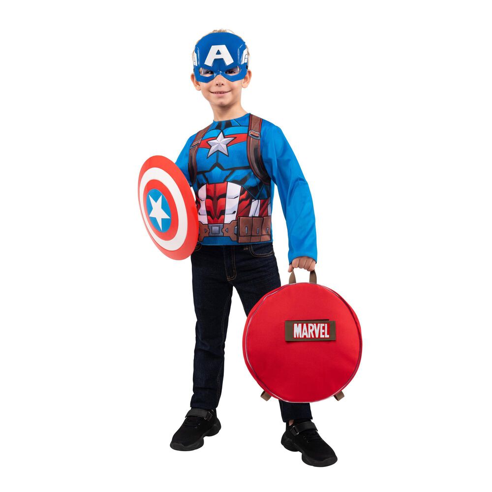 Squishmallow Marvel Captain America Superpower Pak Costume in Multicolor, , large