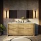 Lexora Home Lafarre 72" Double Bathroom Vanity in Rustic Acacia with 2 cm White Quartz Top and Rectangular Sinks, , large