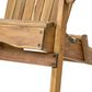 Hearth and Haven Outdoor Folding Adirondack Chair with Slatted Back and Wide Armrests in Teak, , large