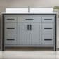 Lexora Home Ziva 48" Single Bathroom Vanity in Dark Grey with 2 cm White Quartz Top and Rectangular Sink, , large
