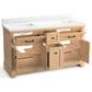 Kohler Charlemont 60" Double Bathroom Vanity in Light Oak with 3 cm White Quartz Top and Rectangular Sinks, , large