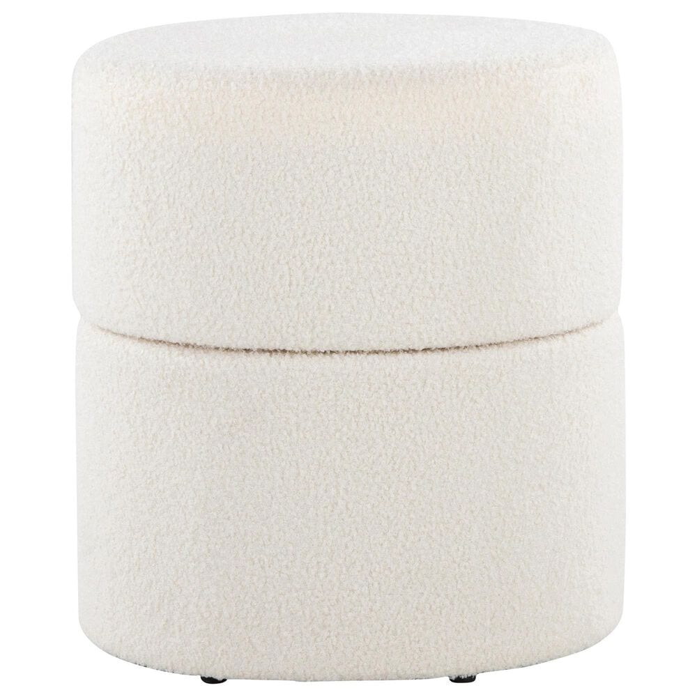 LumiSource Spin 18" Swivel Ottoman in Cream, , large