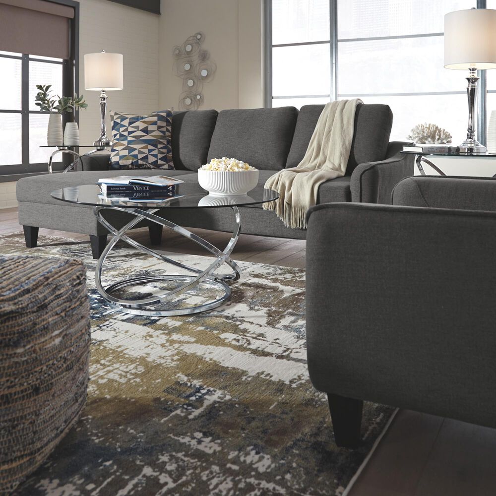 Signature Design by Ashley Jarreau Left Facing Sofa Chaise Sleeper in Dark Gray, , large