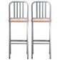 Linon Home Decor Frazier Bar Stool in Silver and Natural (Set of 2), , large