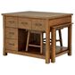 Pacific Landing Mayfair 3-Piece Kitchen Island with Extension Table in Dark Oak, , large