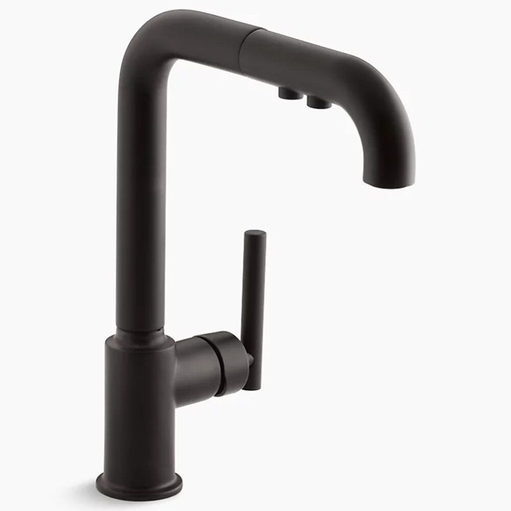 Kohler Purist Pull-Out Kitchen Sink Faucet in Matte Black, , large
