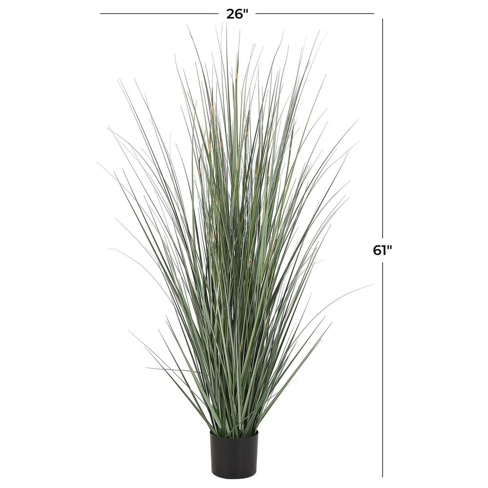 Maple and Jade 61&quot; Indoor/Outdoor Tall Artificial Onion Grass with Black Plastic Pot in Green, , large