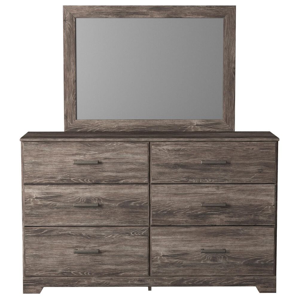 Ashley Ralinksi 6 Drawer Dresser and Mirror in Gray, , large