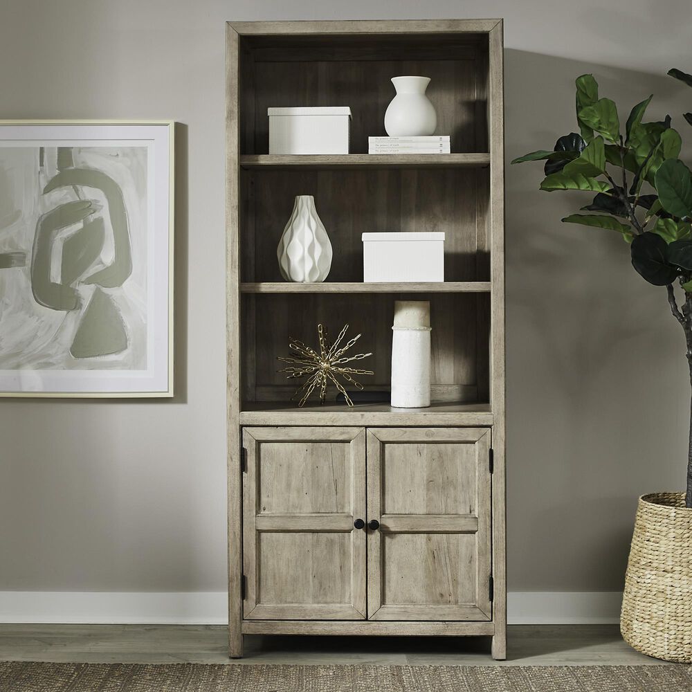 Belle Furnishings Proximity Place 2-Door Bunching Bookcase in Barley Buff, , large