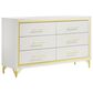 Pacific Landing Lucia 6-Drawer Dresser in White and Gold, , large