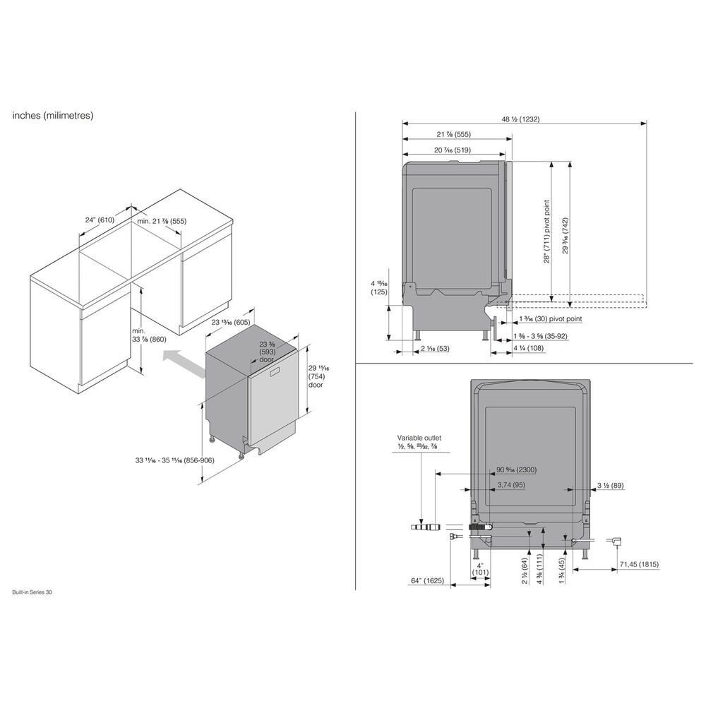 ASKO 30 Series 24" Fully-Integrated Built-In Dishwasher with XXL Tub in Stainless Steel, , large