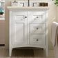 James Martin Vanities Palisades 30" Single Bathroom Vanity in Bright White with 3 cm Eternal Marfil Quartz Top and Rectangular Sink, , large
