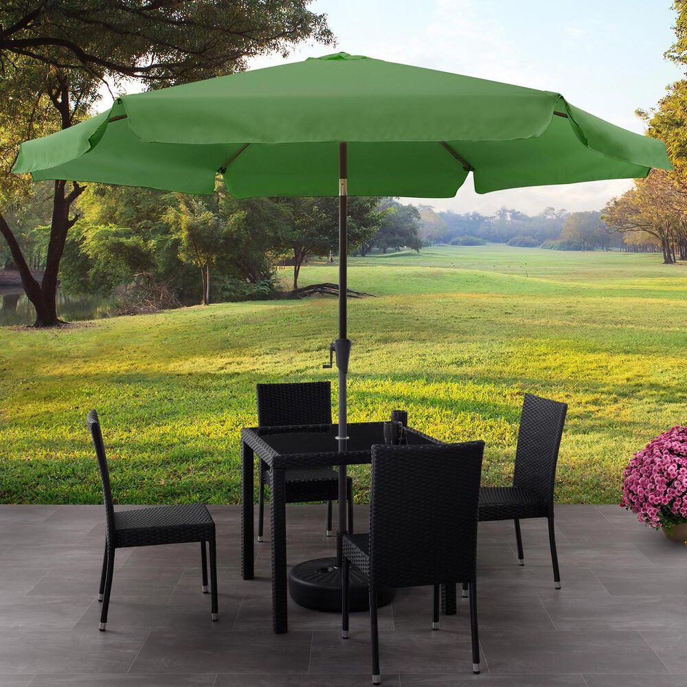 CorLiving 10' Round Tilting Patio Umbrella in Forest Green, , large