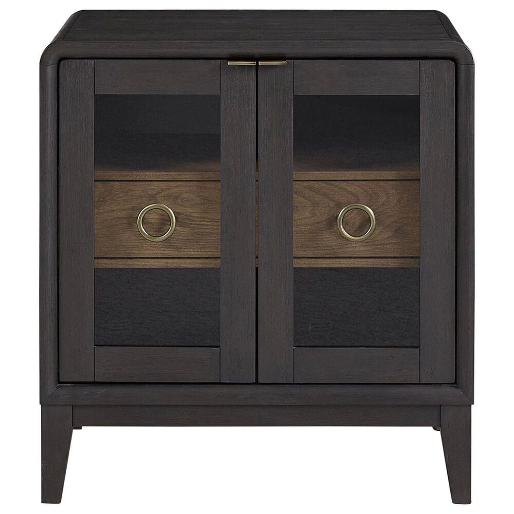 Sterling Timber Elure Nightstand with Glass Door in Peppercorn and Latte, , large